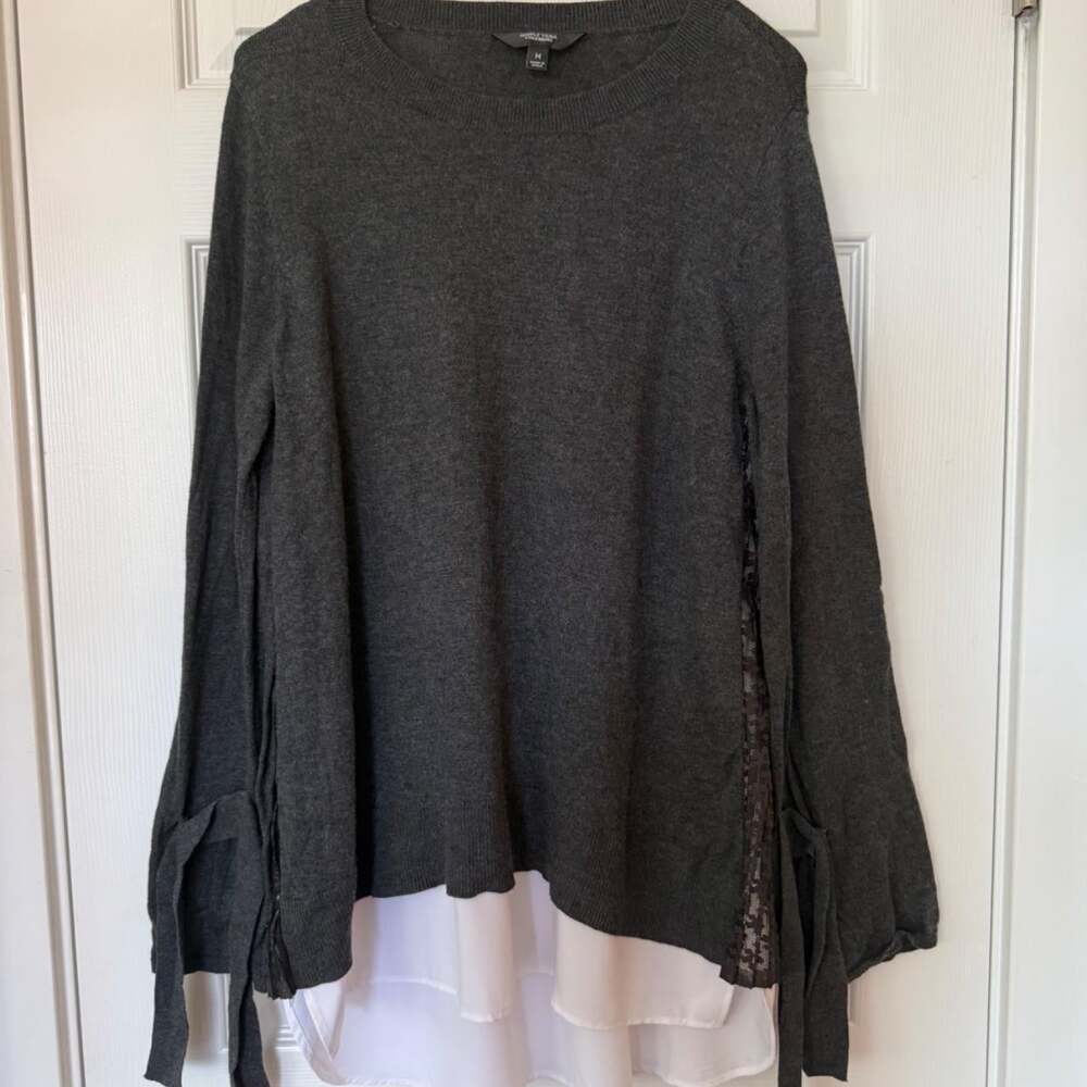 Simply Vera Vera Wang Women's Grey and White Jumper